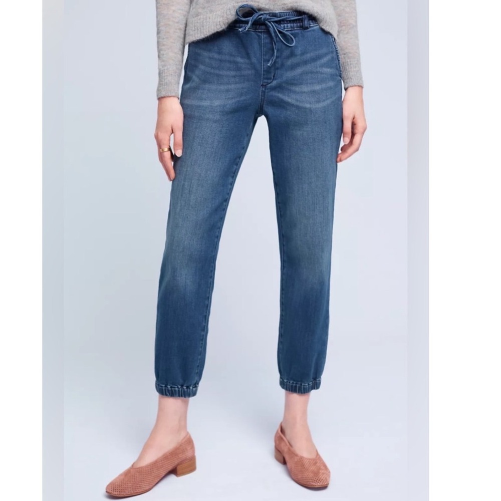 Pilcro and the Letterpress Anthropologie Denim Joggers Medium Wash Sz Medium